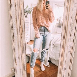 Forever 21 knit sweater in light pink